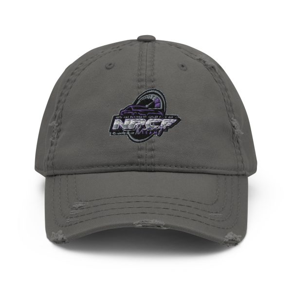 distressed dad hat charcoal grey front 658c7d25d5c49