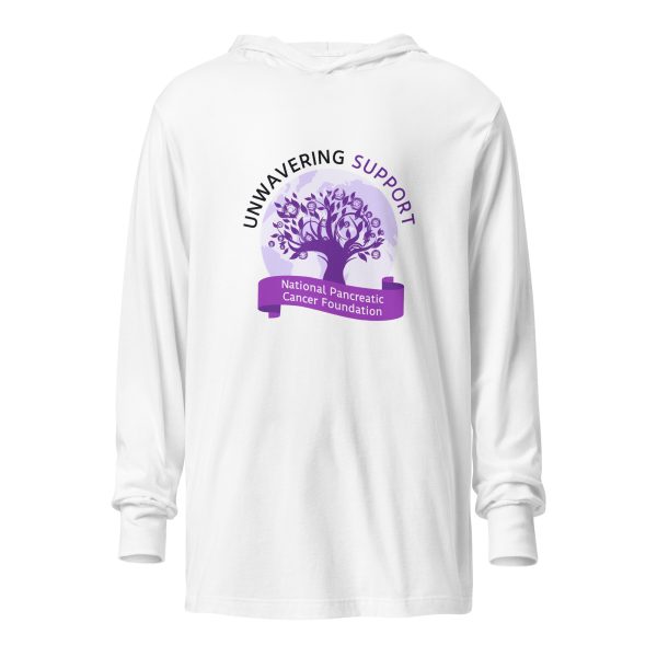 unisex hooded long sleeve tee white front 6594e6e779055