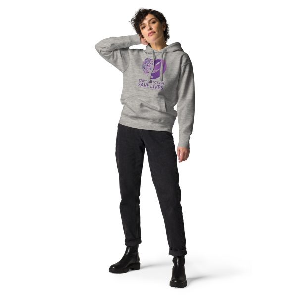 Unisex Premium Hoodie Carbon Grey Front 6594E0D1Eed14 | Early Detection Saves Lives Hoodie | National Pancreatic Cancer Foundation