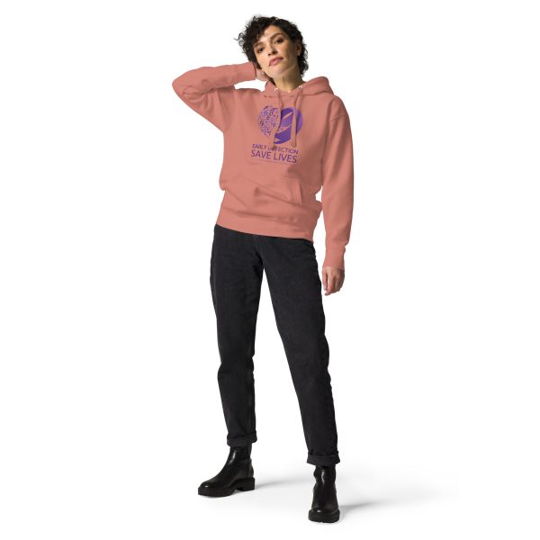 Unisex Premium Hoodie Dusty Rose Front 6594E0D1Ee948 | Early Detection Saves Lives Hoodie | National Pancreatic Cancer Foundation