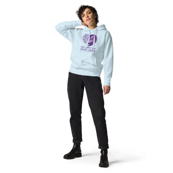 Unisex Premium Hoodie Sky Blue Front 6594E0D1Ef2Ec | Early Detection Saves Lives Hoodie | National Pancreatic Cancer Foundation