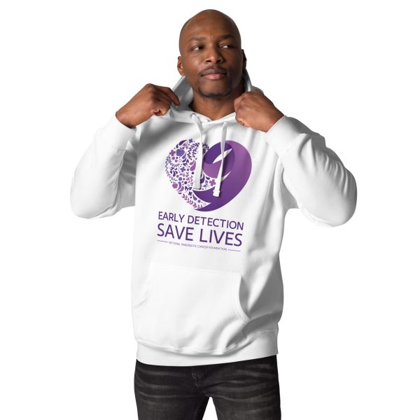 Unisex Premium Hoodie White Front 6594E0D1Ebbc9 | Early Detection Saves Lives Hoodie | National Pancreatic Cancer Foundation